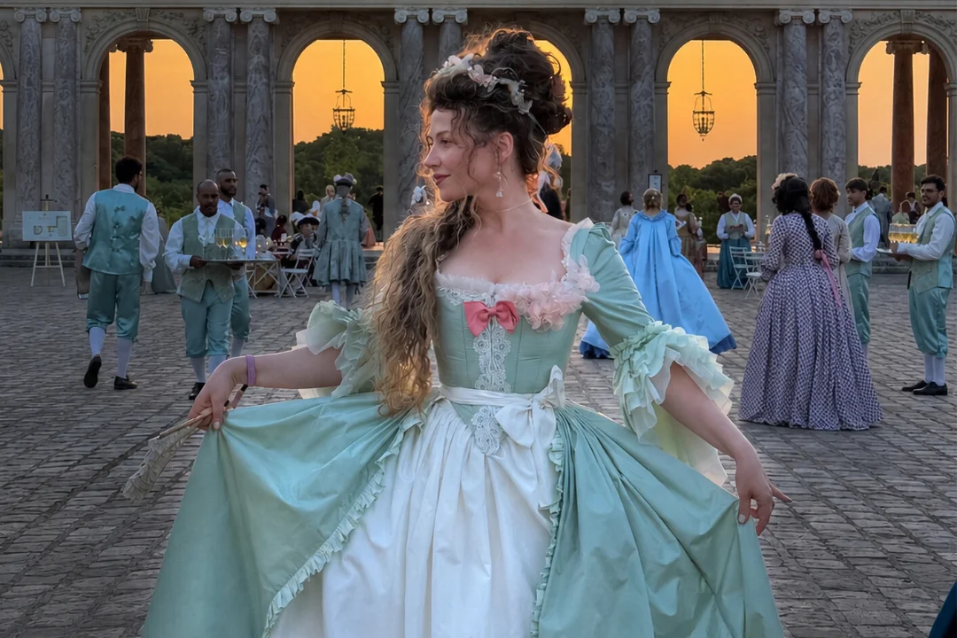 Eesti moekunstnik Liisi Tui kehastus Marie Antoinette'iks Versailles' lossis